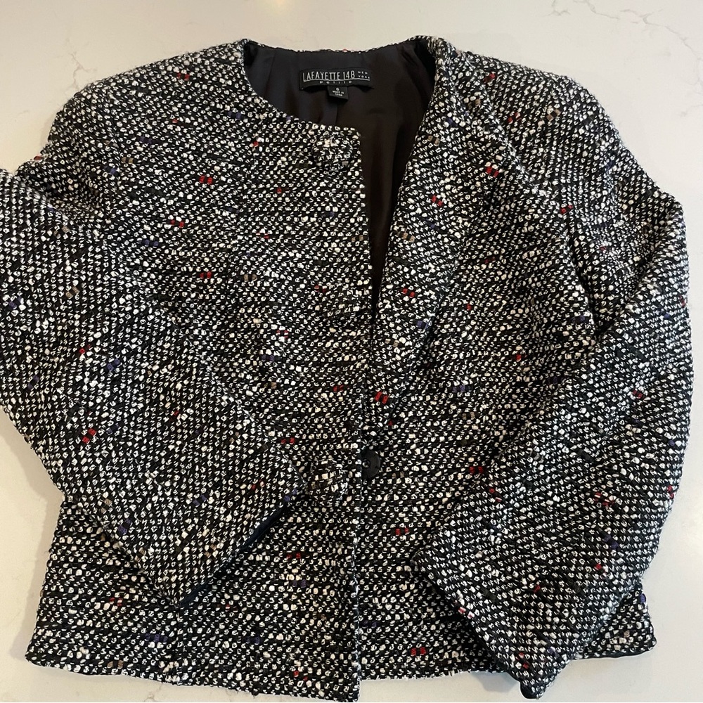 Lafayette 148 tweed bolero